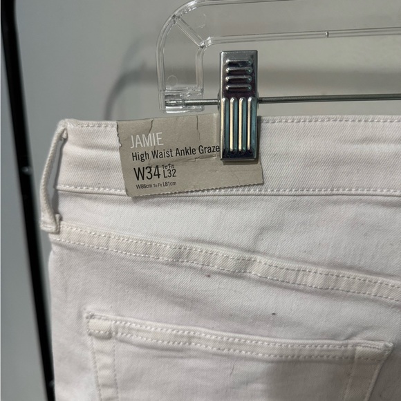 Topshop Jamie high rise skinny ankle grazer White Denim Jeans - Picture 6 of 6